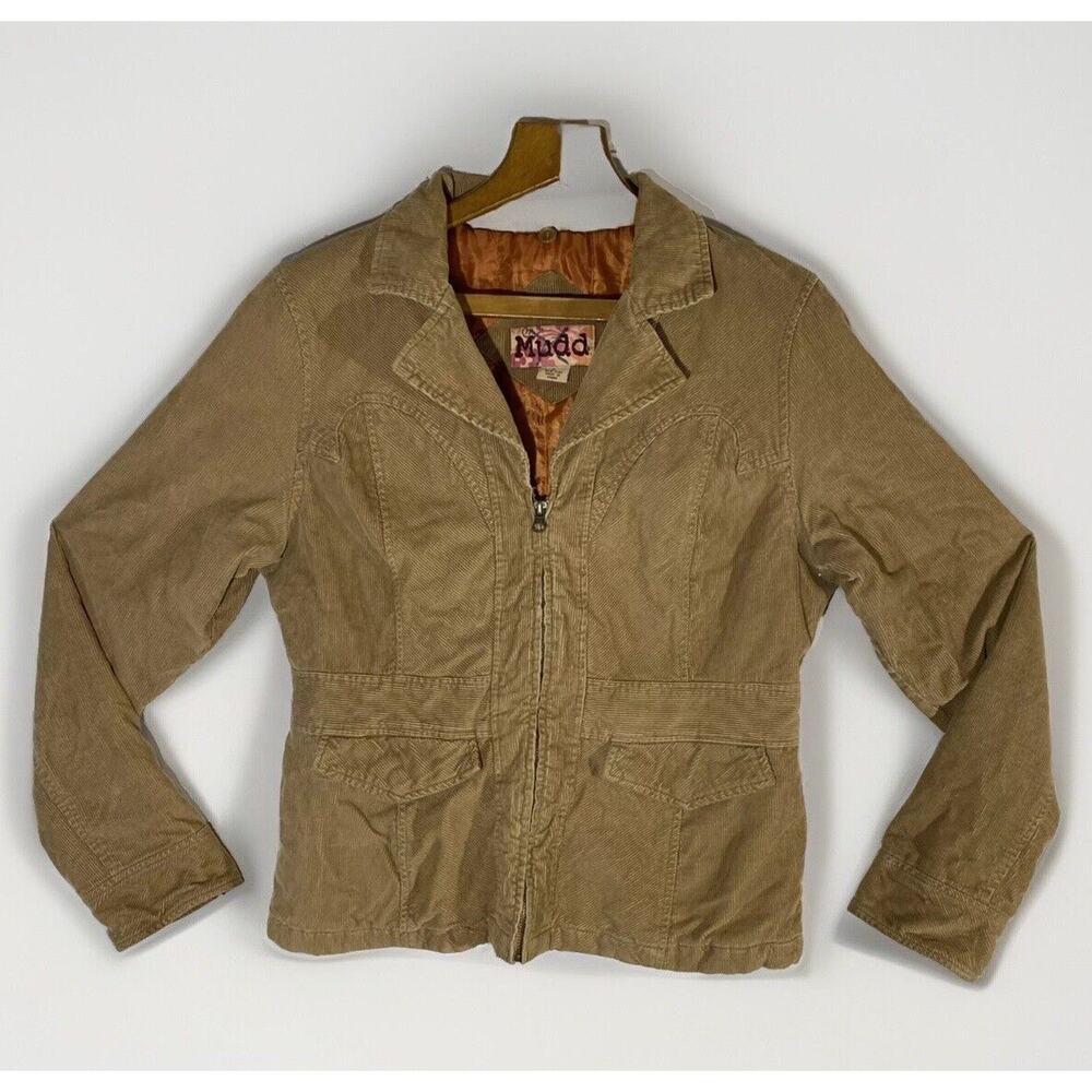 Vtg Y2K Mudd Corduroy Jacket Coat Women L Brown Quilted‎ 90s Grunge Barn Chore
